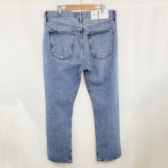 Agolde Mia mid rise straight leg jeans Rule distressed NEW - Picture 5 of 9